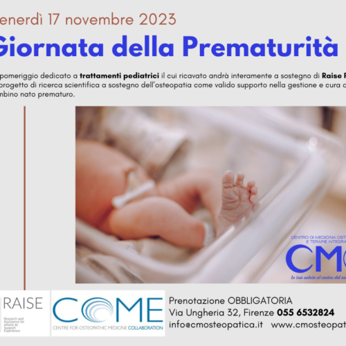 Giornata della Prematurità (2) Giornata della Prematurità, anche il CMO a sostegno di Raise Project